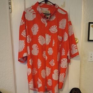 Disney | Stitch Tropical Red and White Button Down Shirt